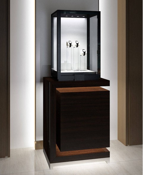 Jam Tangan Kayu Kotak Display Perhiasan Showcase Display Pedestal Perhiasan Portabel